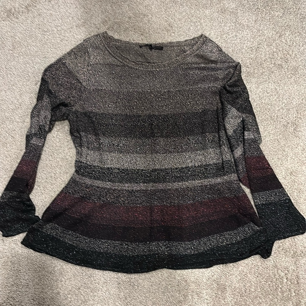 Lurex peplum sweater